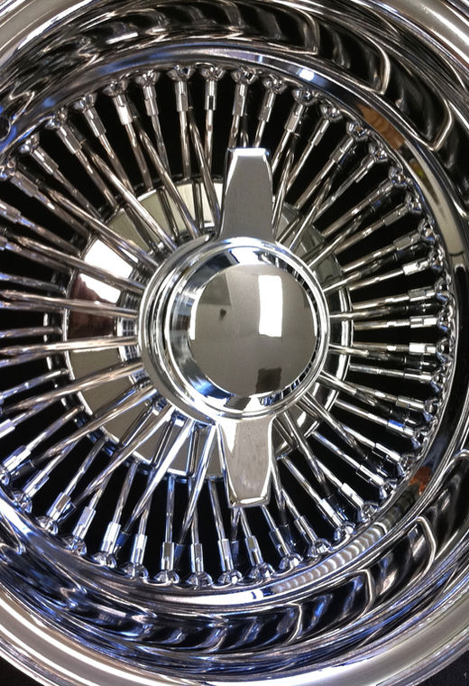 Chrome wire wheel detail