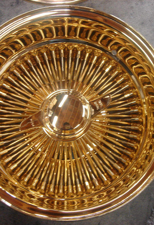 Gold wire wheel finish